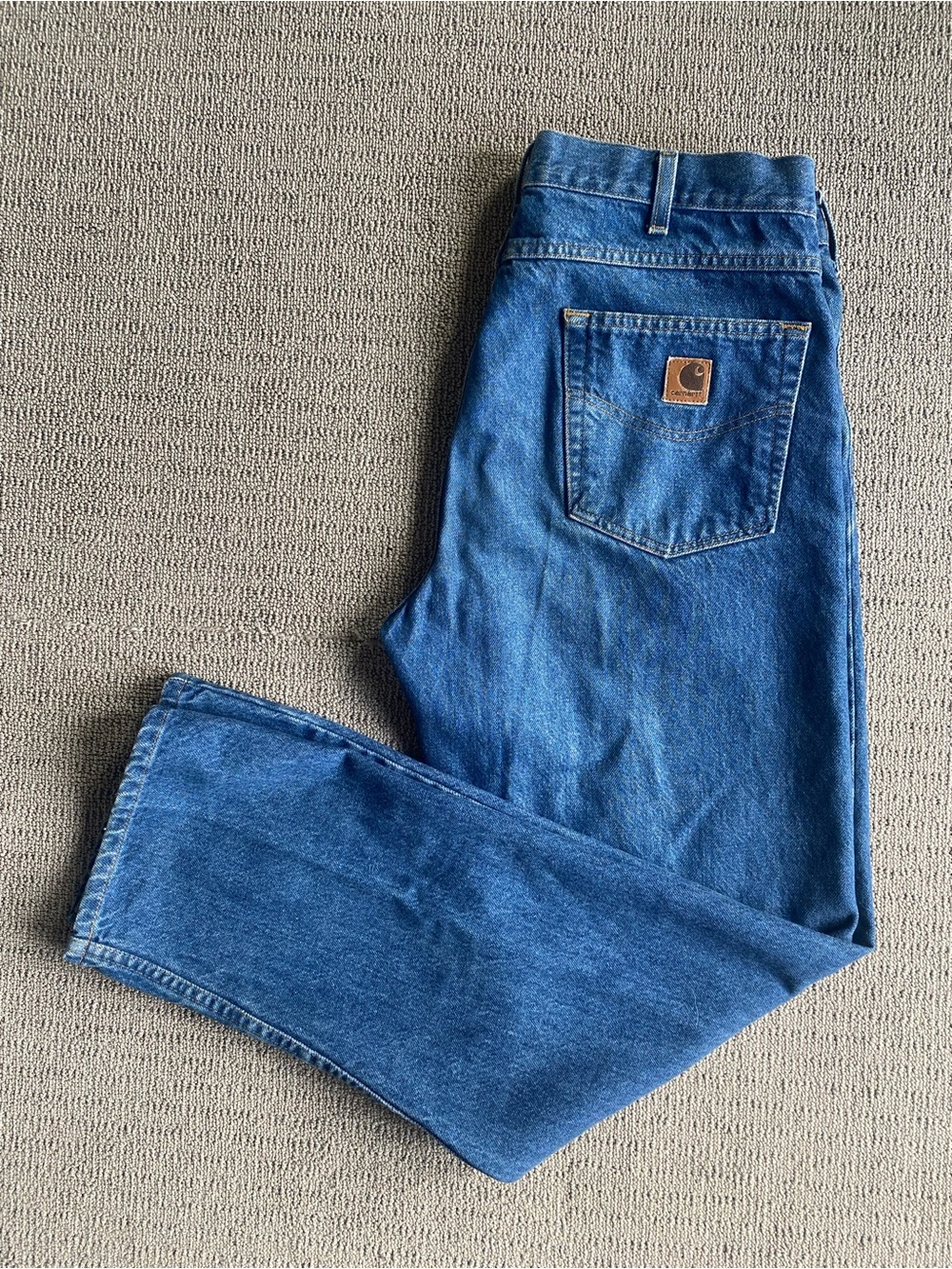 Vintage Carhartt B146 DST Ring Spun Cotton Blue Jeans 36x32 Denim Workwear